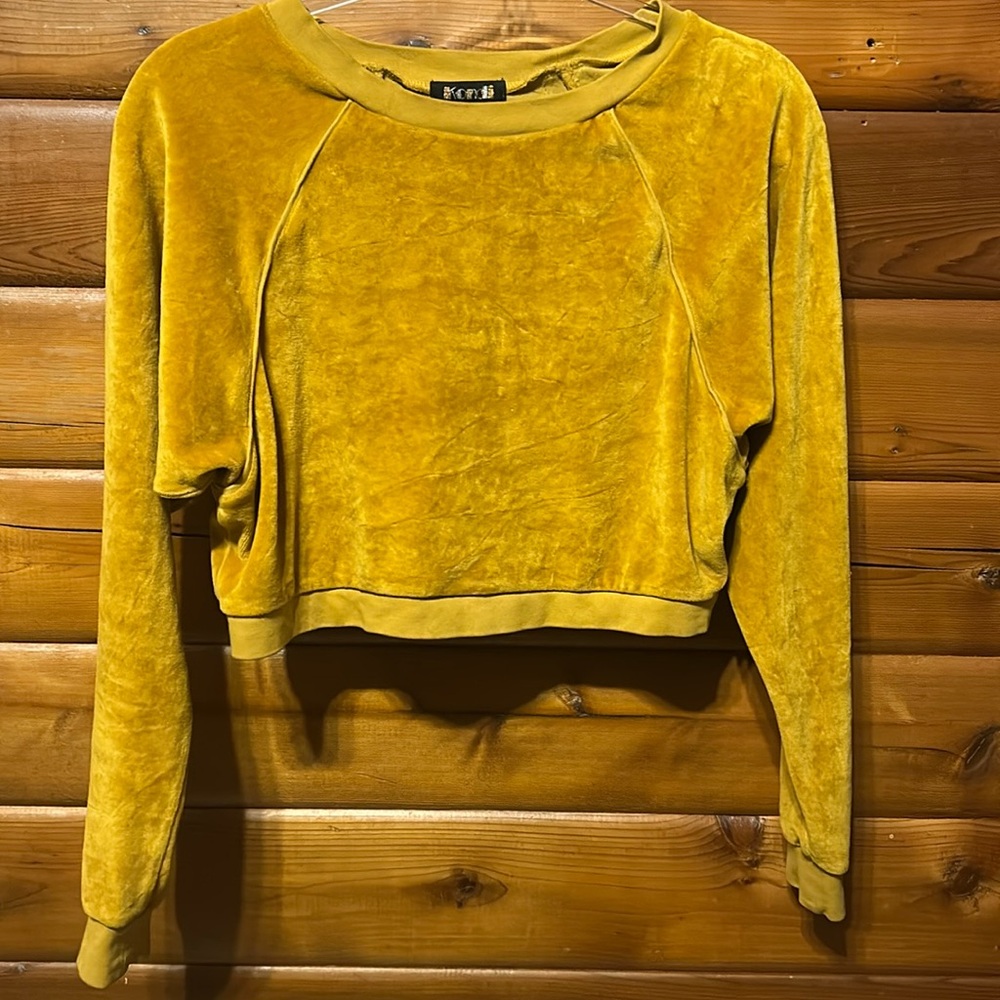 Suzi Kondi Gold Velvet Crop Top
